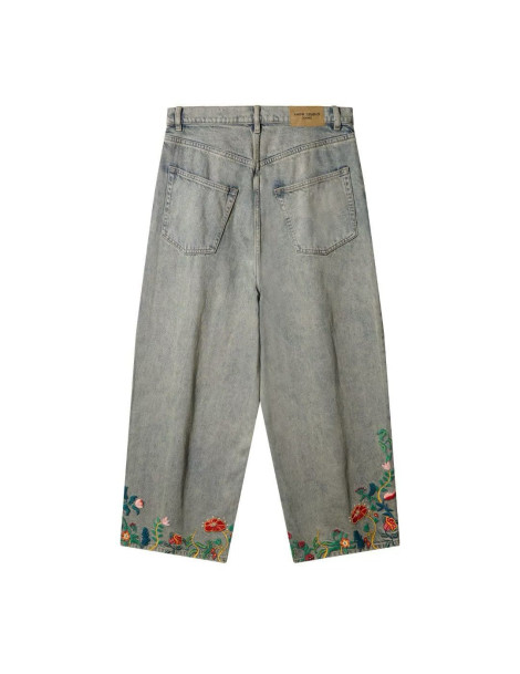 Embroidery Design Gray Denim