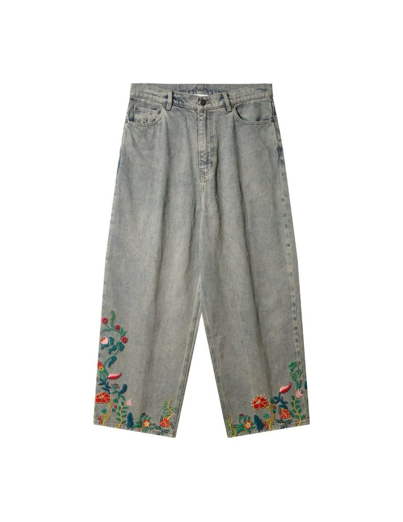 Embroidery Design Gray Denim