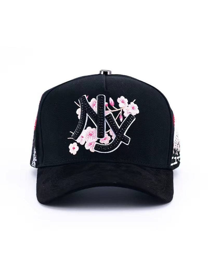Floral Embroidered NY Trucker Cap