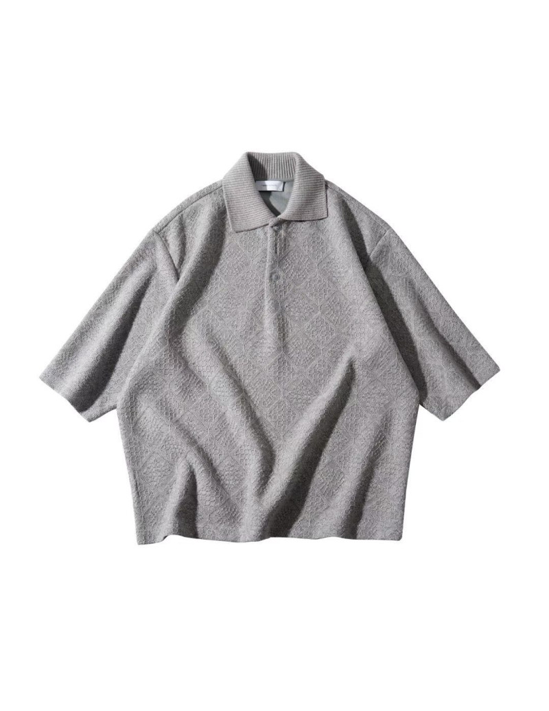 Textured Knit Polo Shirt